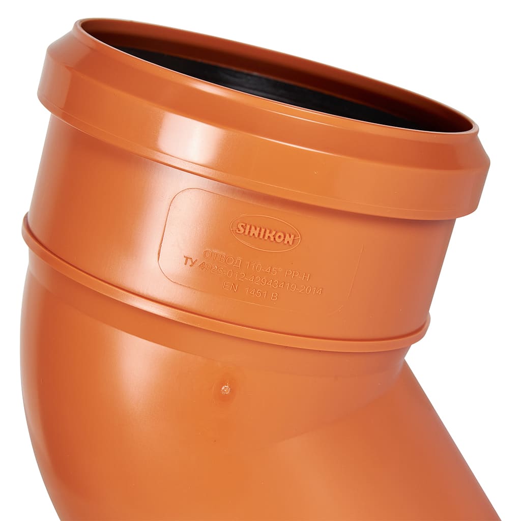 Отвод Sinikon ПП D110*45° Универсал, 504053.U