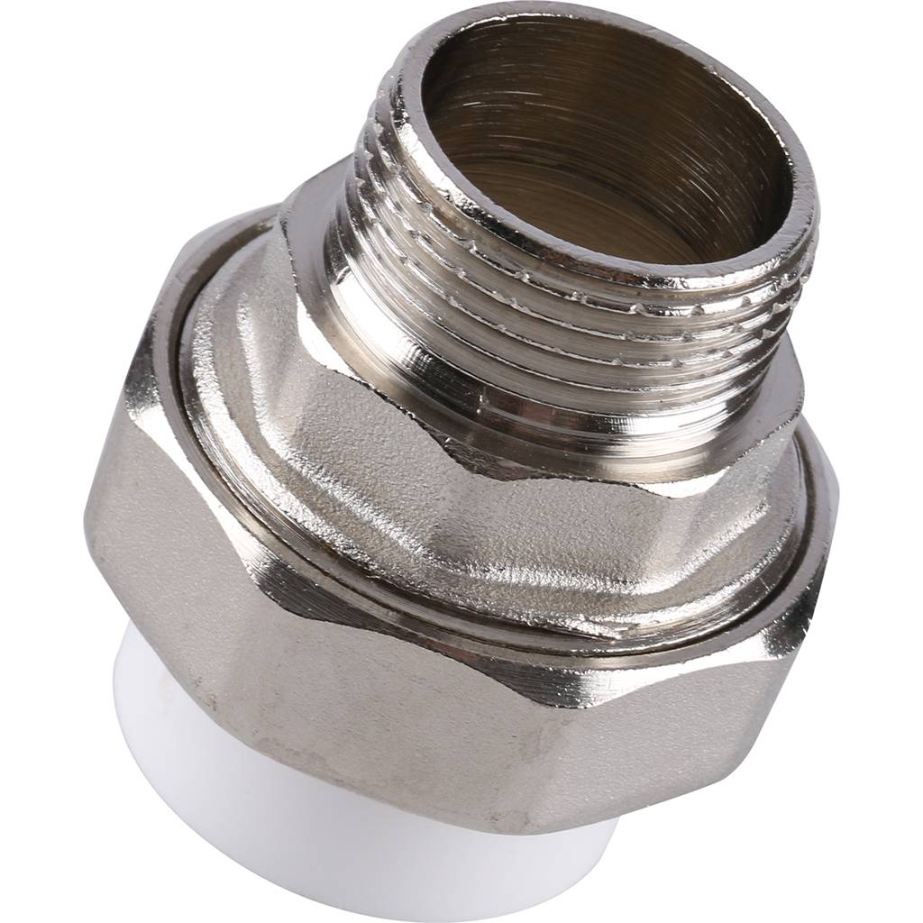 Муфта разъемная Kalde с наружной резьбой 32х1 для полипропиленовых труб под сварку (цвет белый)