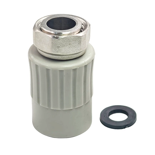 Муфта с накидной гайкой PPR 20х1/2,  серый, РТП