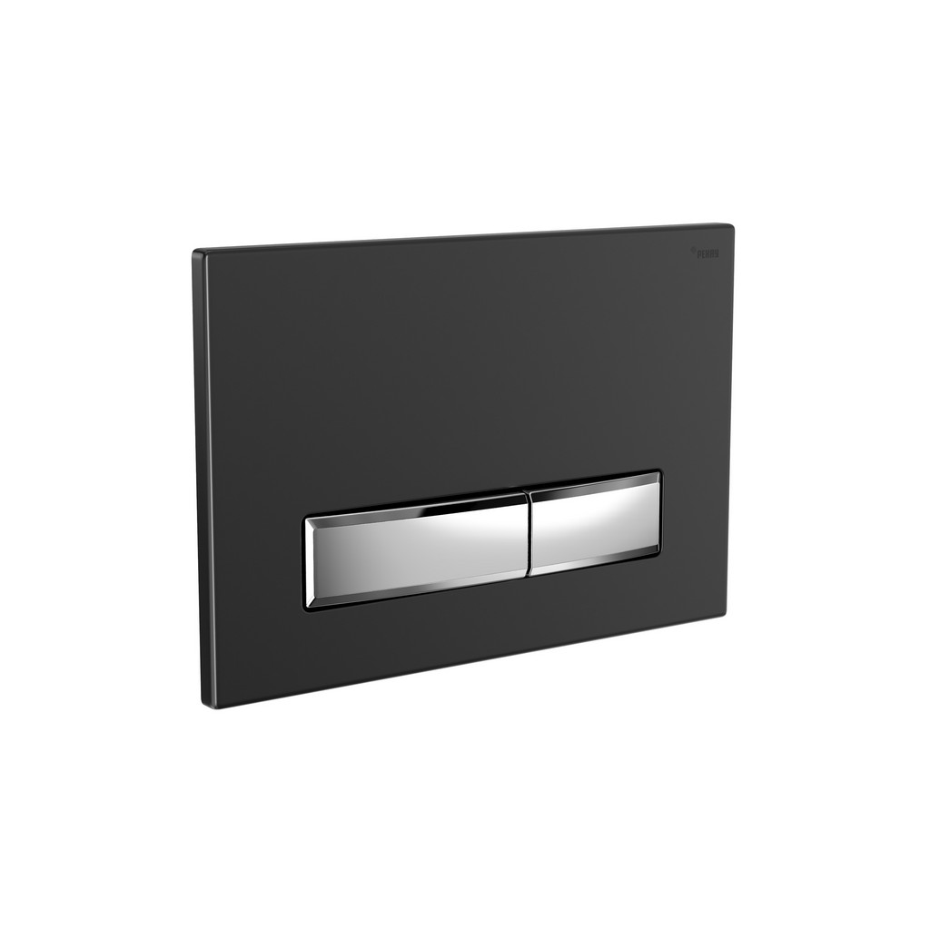 Панель смыва РЕХАУ NOVA LONG 001 с прямоугольными клавишами, пластик, черный, матовый, контур клавиш хром, глянцевый, 19102361001