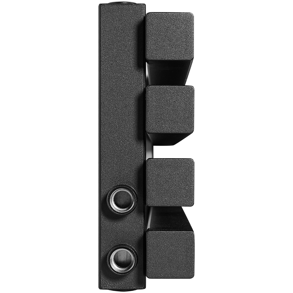 Стальной трубчатый радиатор STOUT TUBE QUADRO 4 секции нижнее правое подключение QV40-1750-4 R RAL1T103S9005 (черный матовый муар), STQV4017504RRAL1T103S9005