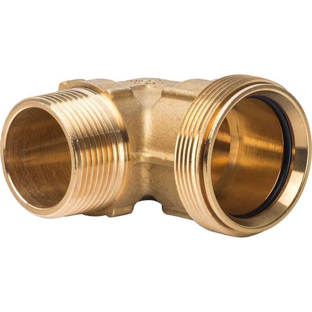 Угольник TIEMME с наружной резьбой 40х1 1/4 для труб ПНД винтовой, 3400044