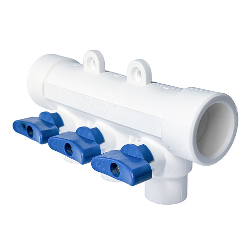 Коллектор с шаровым краном универсальный PPR 32х20/3, RTP