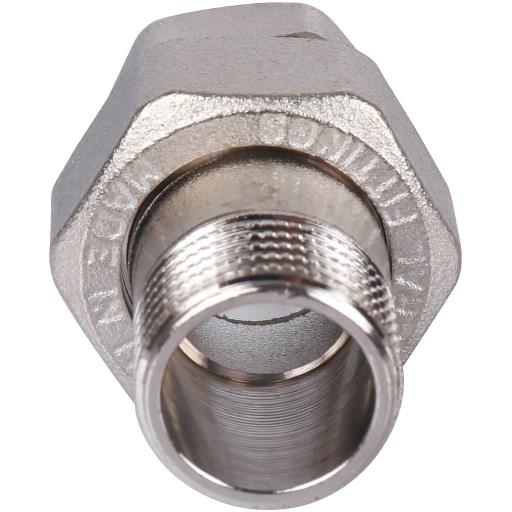 Разъемное соединение STOUT американка ВН 1/2 никелированное, уплотнение под гайкой по плоскости, SFT-0045-000012