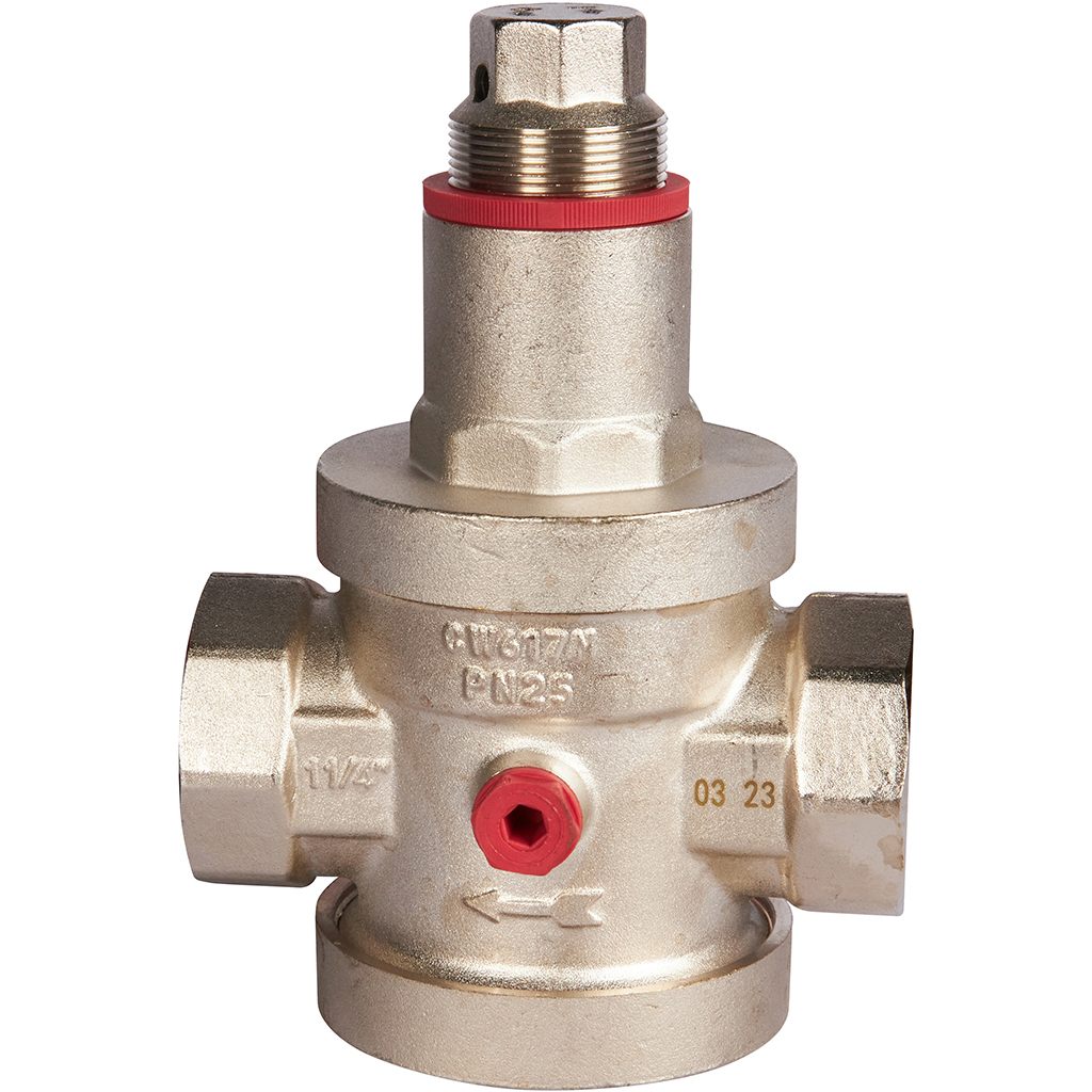 Редуктор давления ROMMER PN25 вн/вн 1 1/4  с выходом под манометр, RVS-0008-000032