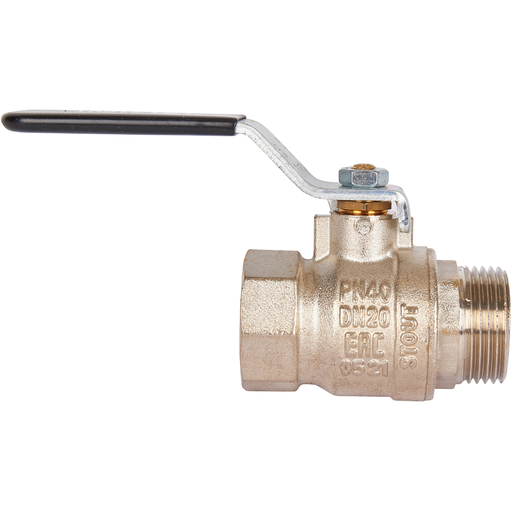 Кран шаровой стандартнопроходной STOUT SVB ВР/НР, ручка рычаг 3/4, SVB-0013-000020