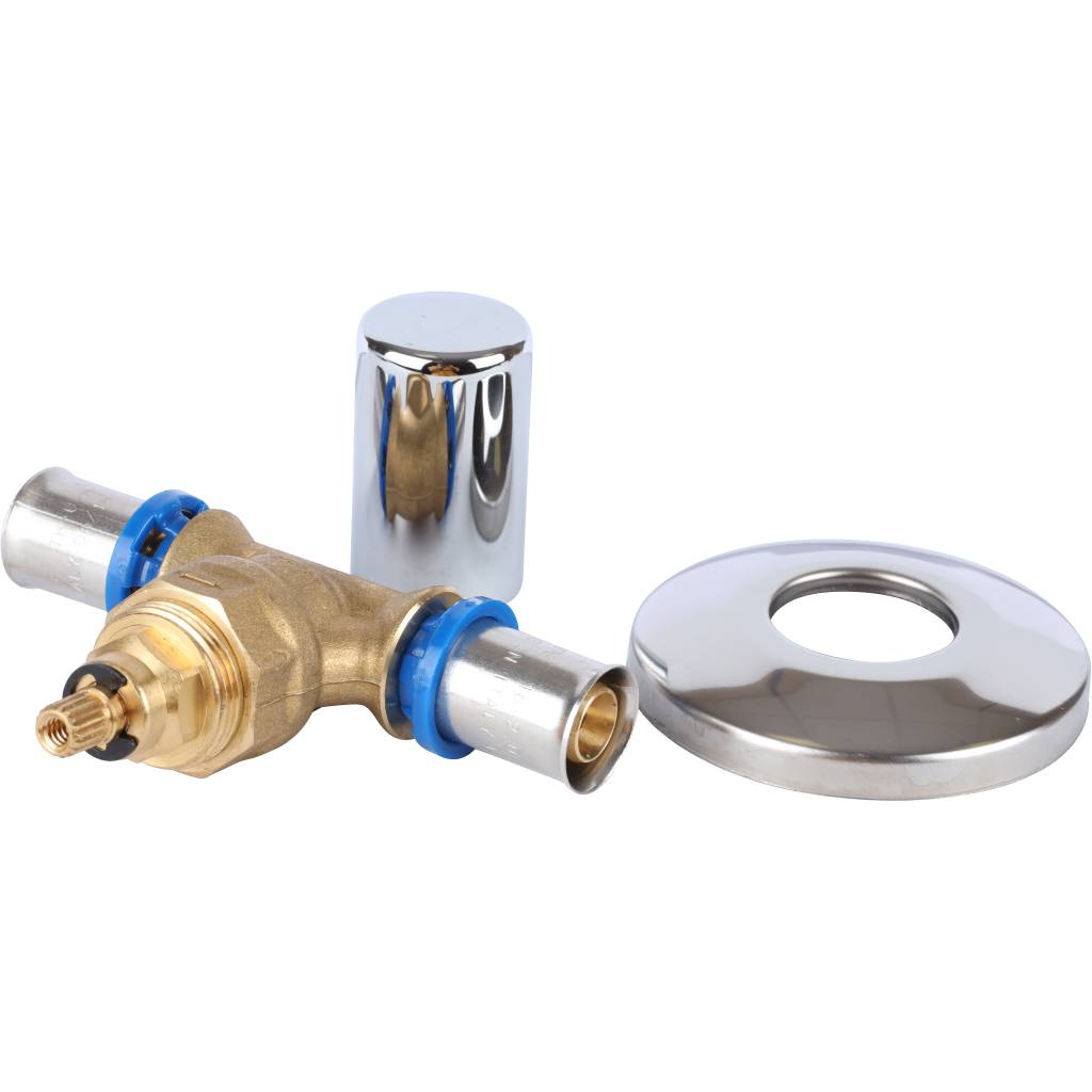 Вентиль APE с хромированной ручкой 16х16 для металлопластиковых труб прессовой, ARL6000110