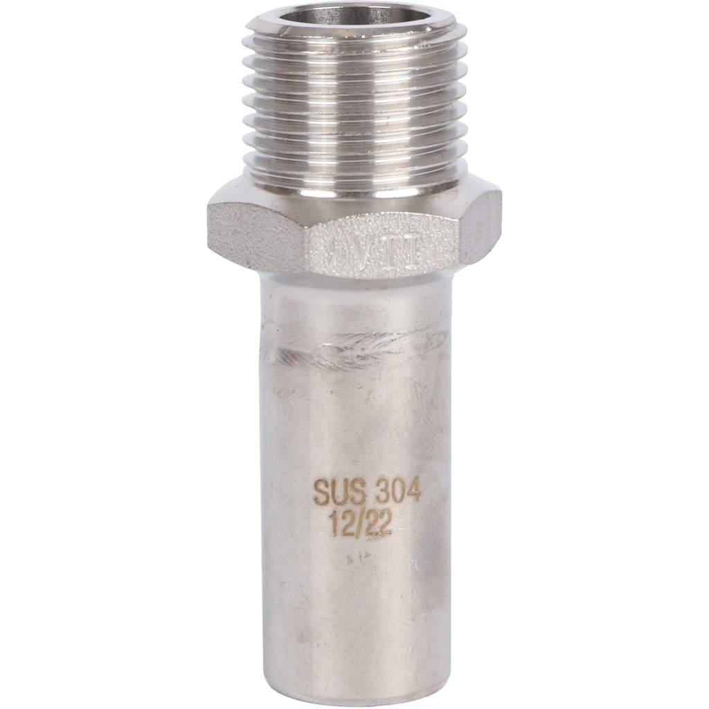 Вставка переходная НПр-НР ROMMER 18х1/2 из нержавеющей стали прессовой, RSS-0024-001812