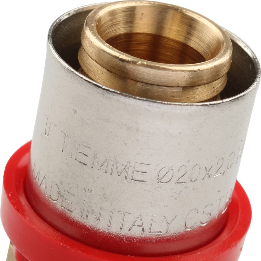 Муфта TIEMME с наружной резьбой 20x1/2 для металлопластиковых труб прессовой, 1650014