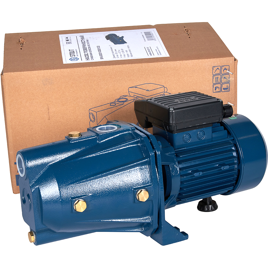 Насос поверхностный STOUT корпус-чугун,раб.колесо-латунь, Q-50л/мин, H-47,5м, SPJ-0001-000100