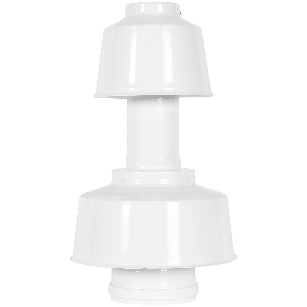 Оголовок ROMMER с ветрозащитой вертикальный D 80/125 БЕЛЫЙ, RCA-8125-000106