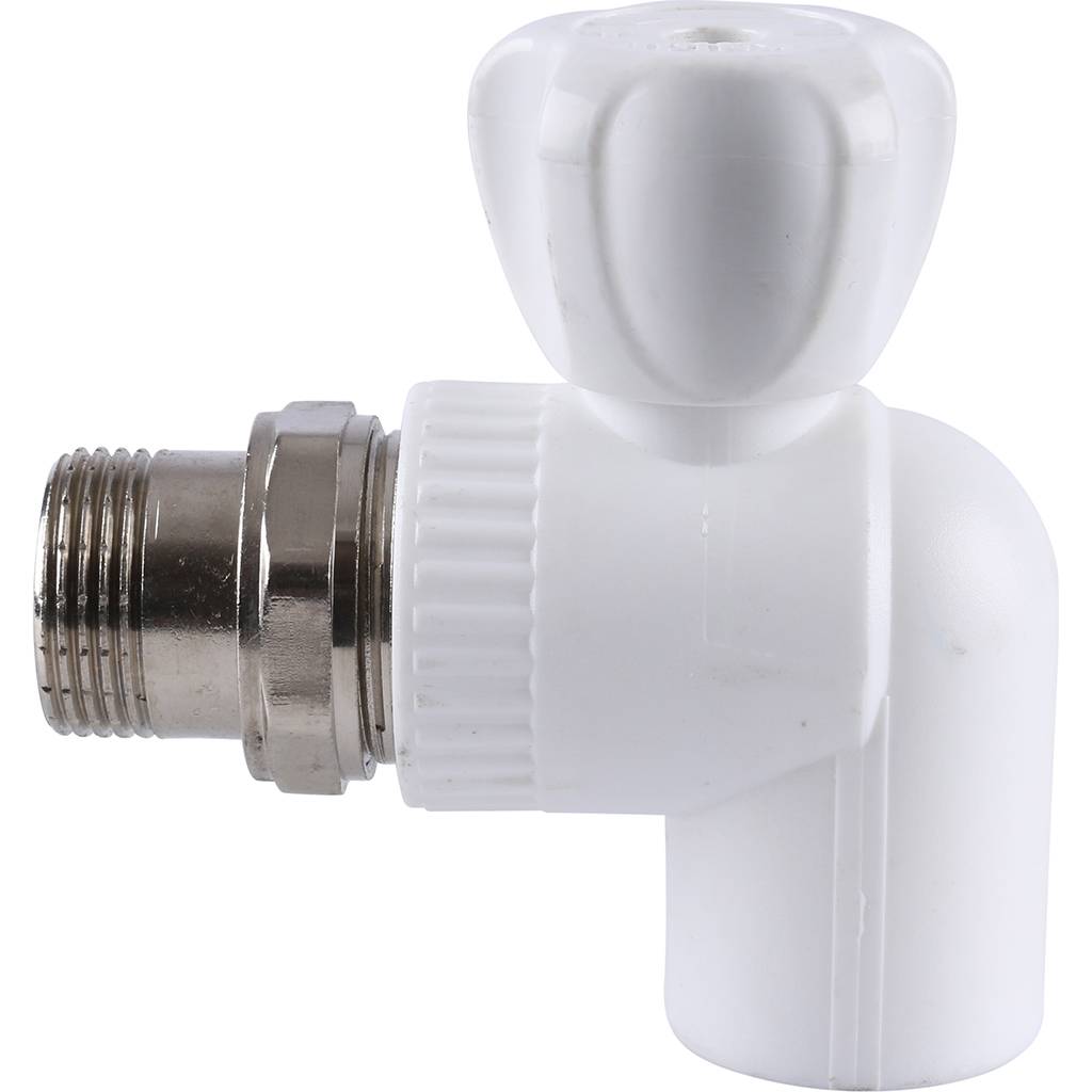 Кран шаровой Kalde разборный угловой с накидной гайкой 25х3/4