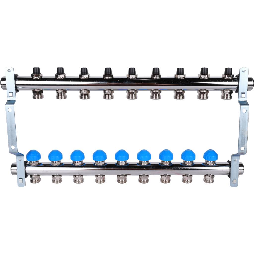 Распределительный коллектор РЕХАУ RAUTHERM S HKV на 9 контуров нерж .сталь (без шаровых кранов), 12180911001