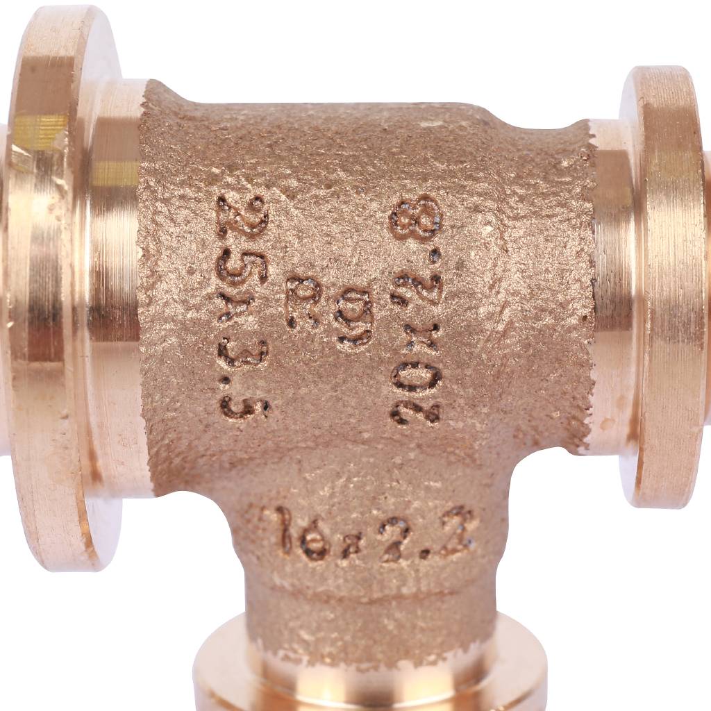 Тройник РЕХАУ RAUTITAN PLATINUM с уменьшенным боковым и торцевым проходами 25-16-20 RX для труб из сшитого полиэтилена аксиальный