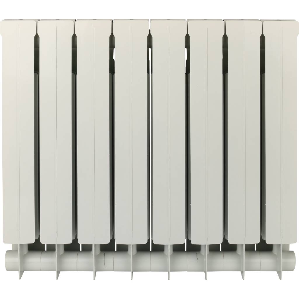 Радиатор биметаллический Global STYLE PLUS 500 8 секций боковое подключение (белый RAL 9010), STP05001008