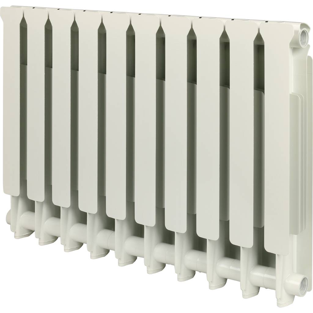 Радиатор алюминиевый STOUT Bravo 500 10 секций боковое подключение RAL9010, SRA-0110-050010