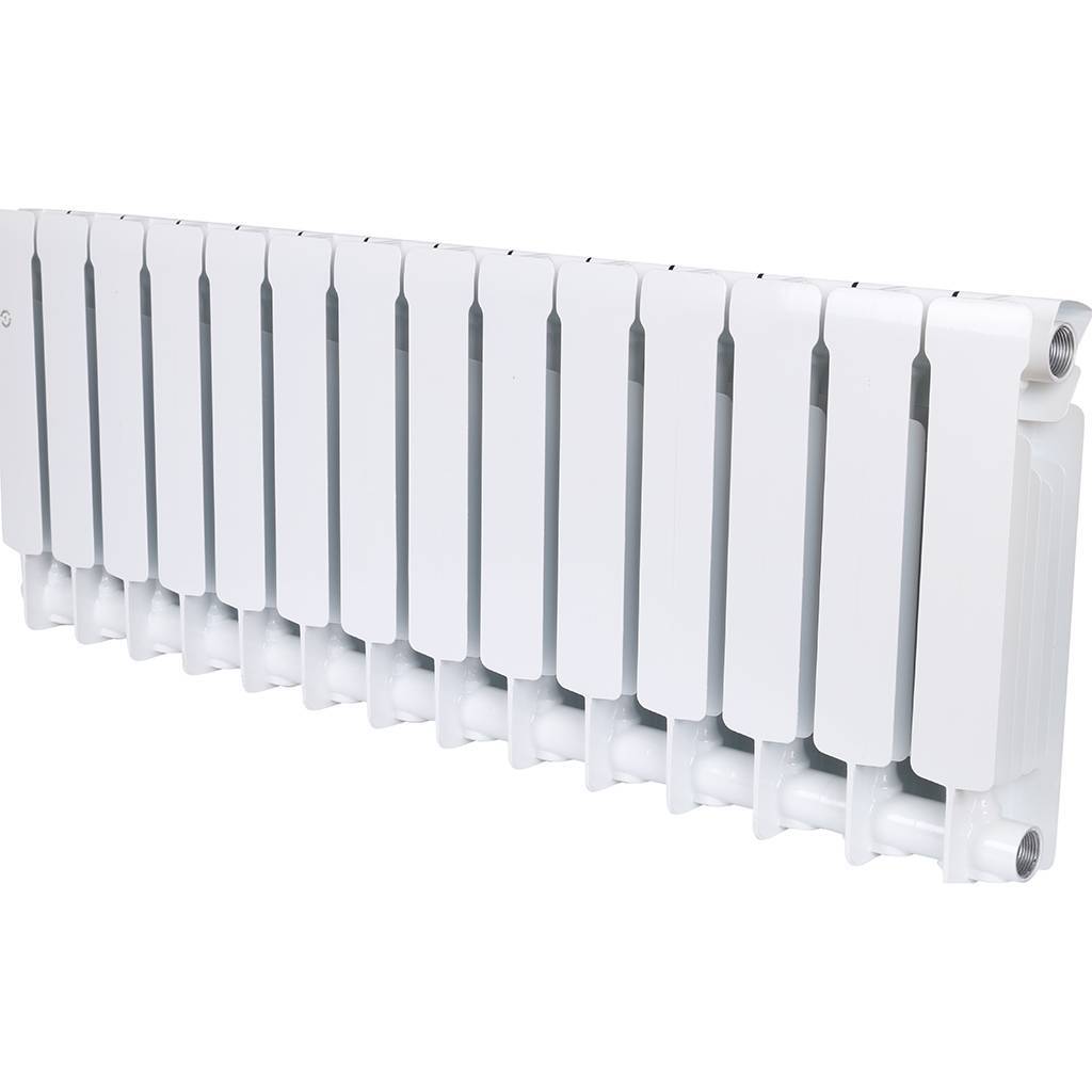 Радиатор биметаллический RIFAR BASE 350 14 секций боковое подключение (белый RAL 9016), 1RB35-14