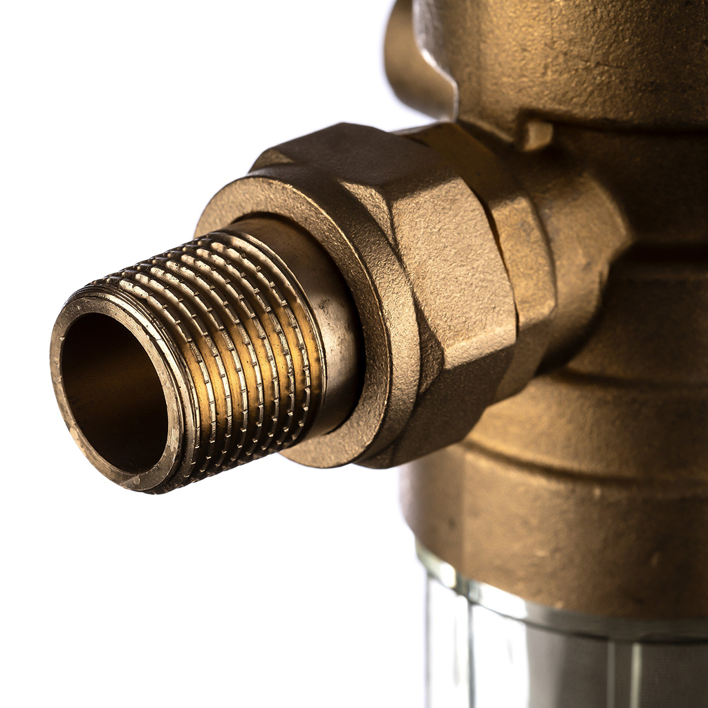 Фильтр самопромывной Гейзер-Бастион 7508155233 1/2 для холодной воды, с регулятором давления, d52,5, 32681