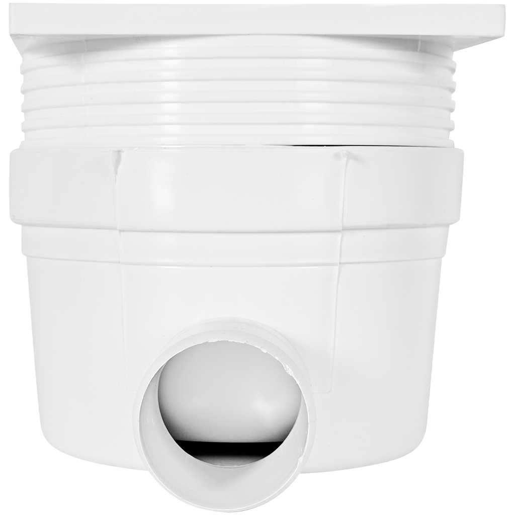 Трап регулируемый, боковой Sinikon металлическая решетка 150*150 (Белый) D50, 15.B.050.R.M.B