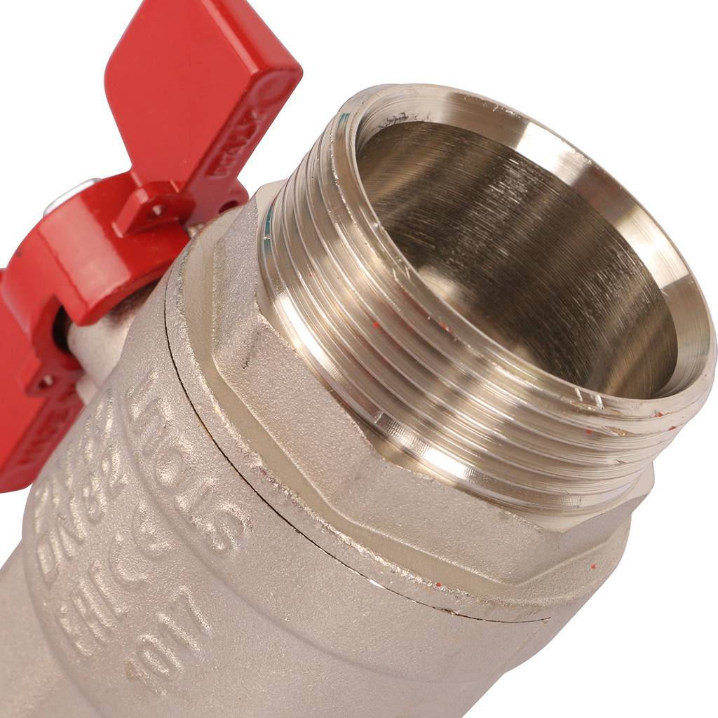 Кран шаровой STOUT полнопроходной с американкой , ВР/НР, ручка бабочка 1 1/4 (EPDM), SVB-1007-000032