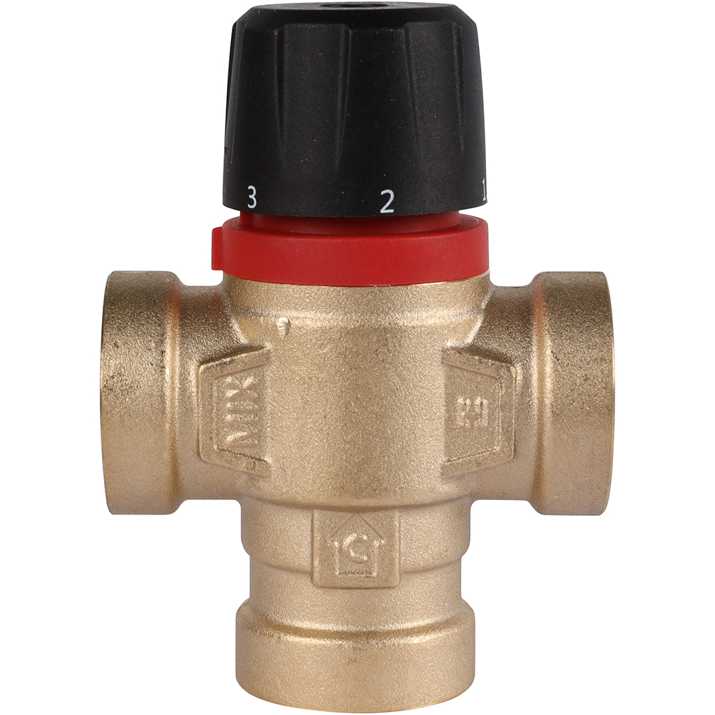 Термостатический смесительный клапан для систем отопления и ГВС ROMMER 3/4 ВР 20-43°С KV 1,6 (боковое смешивание), RVM-0111-164320