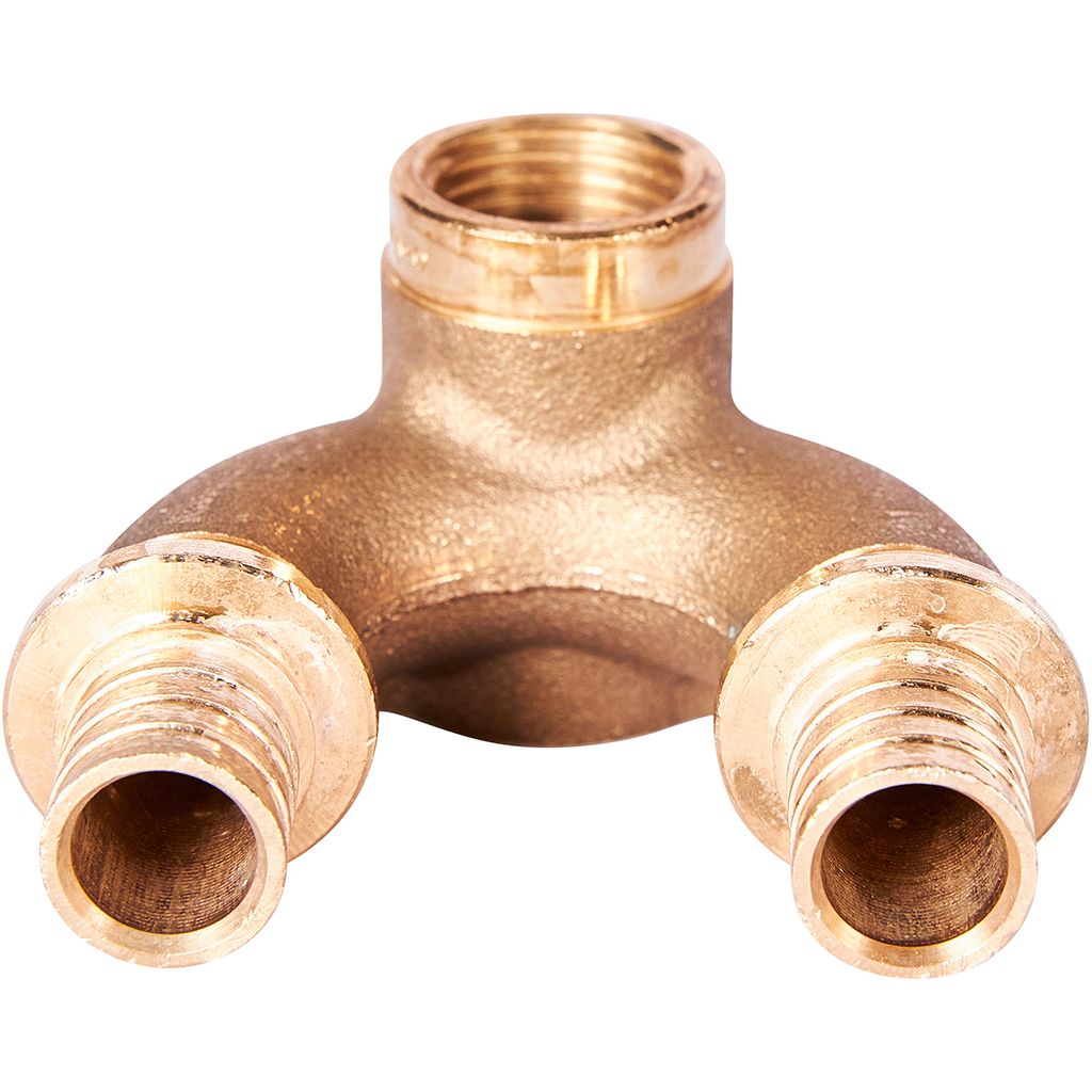 SFA-0040-002012 STOUT Проточный настенный угольник 20x1/2  бронзовый для труб из сшитого полиэтилена (340034G042028B)