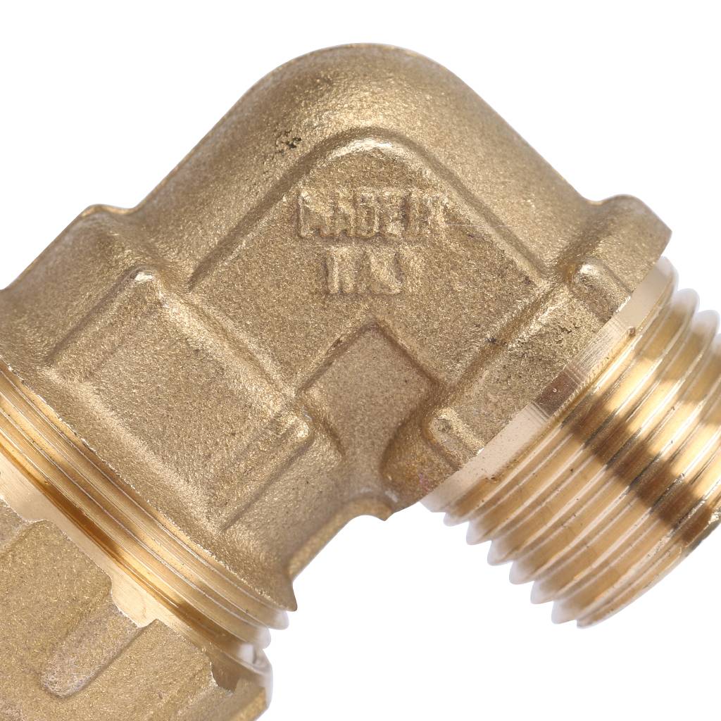 Угольник TIEMME с наружной резьбой 20х1/2 для труб ПНД винтовой, 3400047