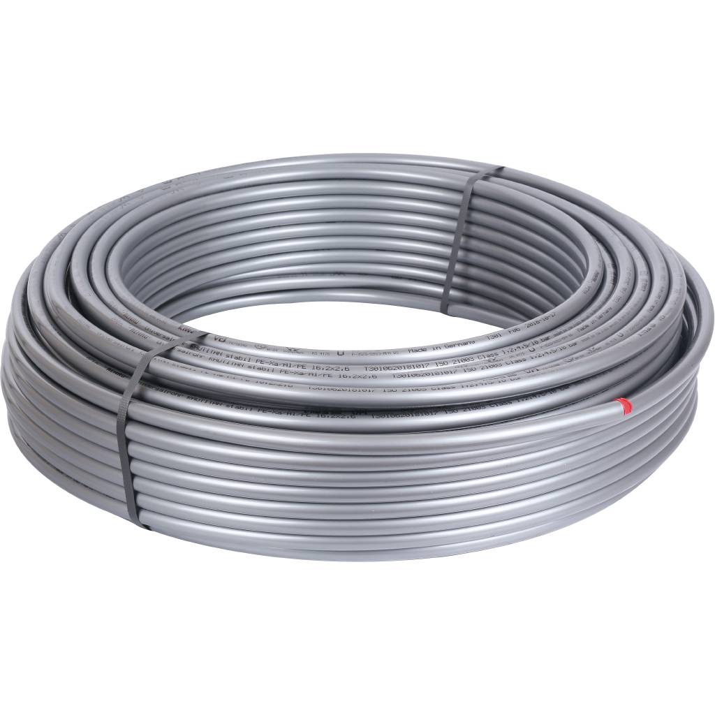 Труба универсальная РЕХАУ RAUTITAN stabil 16.2х2.6 мм, бухта 100 м из сшитого полиэтилена, 13715591100