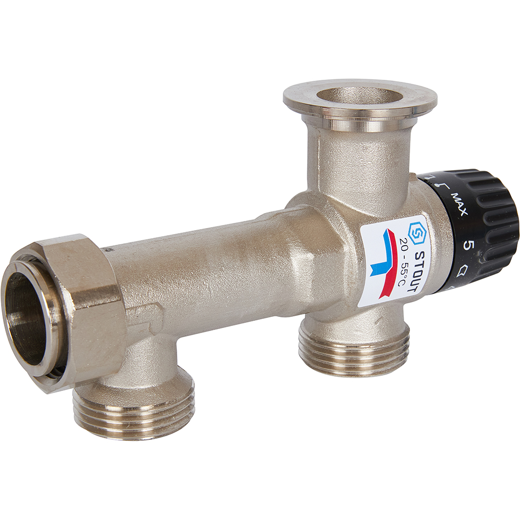 Насосно-смесительный узел STOUT SDG-0120 с термостатическим клапаном 20-55°C, без насоса, SDG-0120-005010