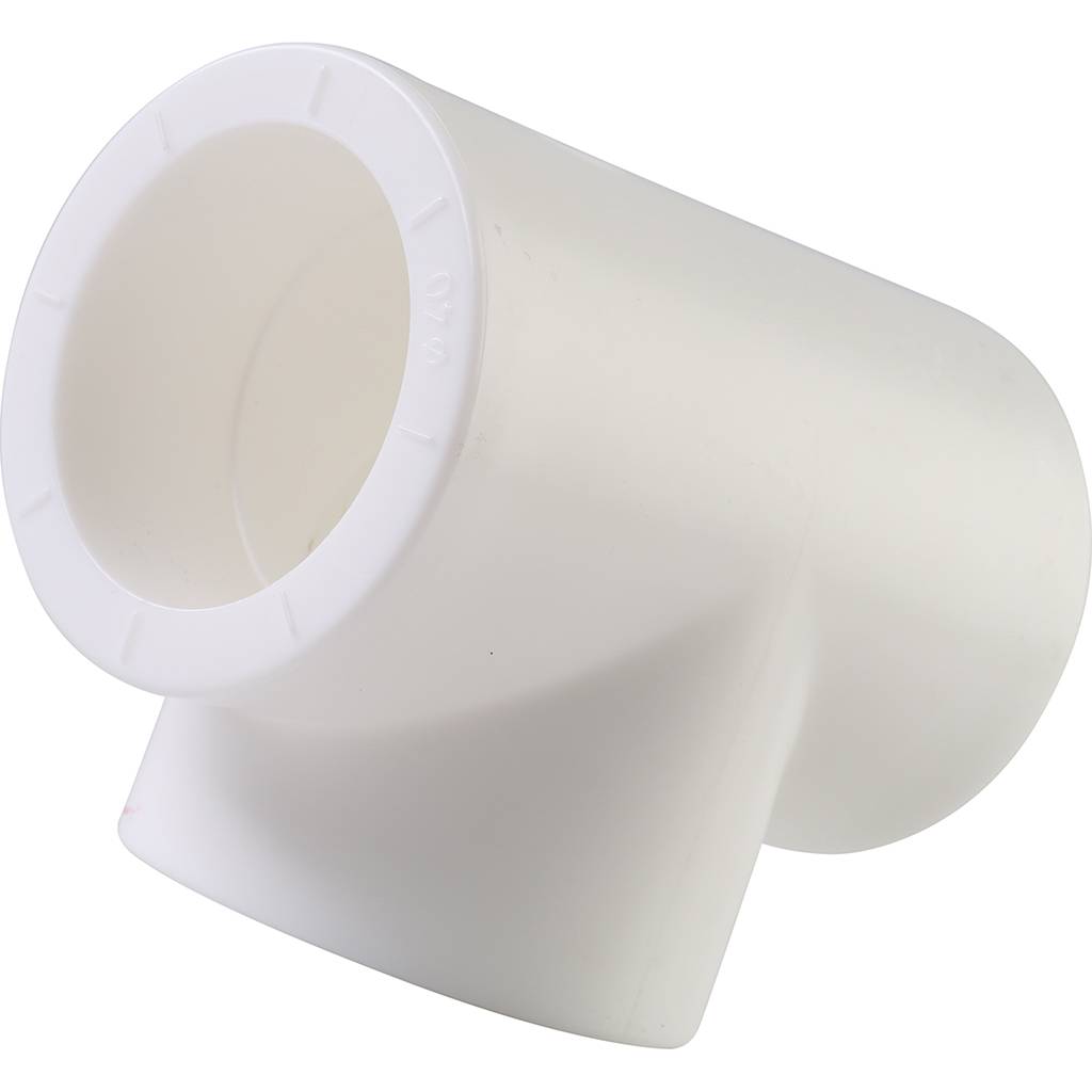 Тройник Политэк d=40 для полипропиленовых труб под сварку (цвет белый), 9000000440