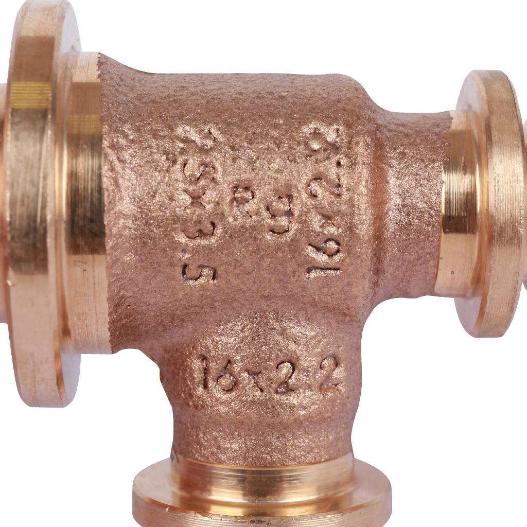 Тройник РЕХАУ RAUTITAN PLATINUM с уменьшенным боковым и торцевым проходами 25-16-16 RX для труб из сшитого полиэтилена аксиальный