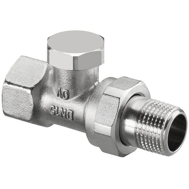 Вентиль на обратную подводку OVENTROP Combi 2 Ду20, 3/4 , PN10, из латуни, проходной, никелир. , 1091163