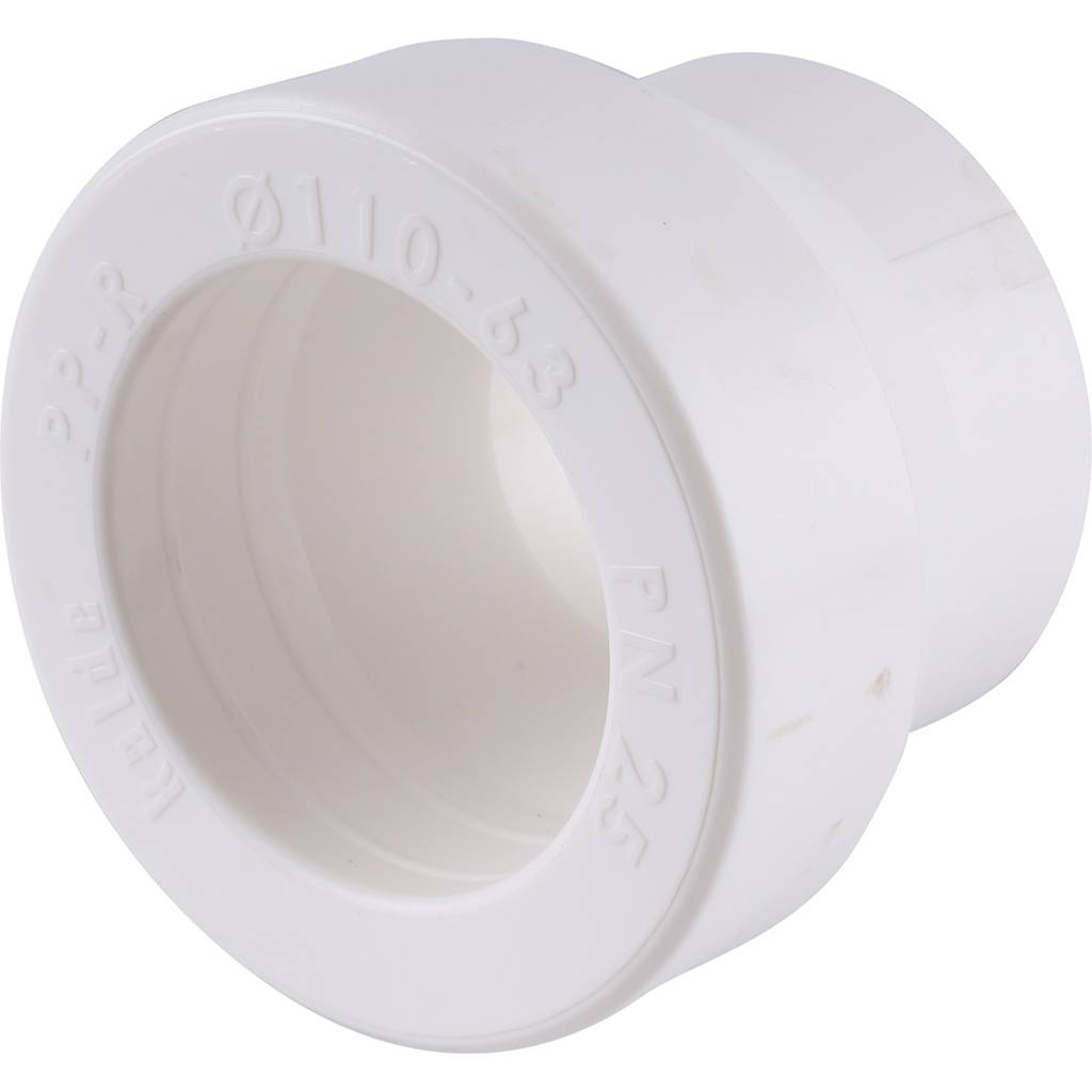 Муфта переходная Kalde 110х63 для полипропиленовых труб под сварку (цвет белый), 3212-rdc-110630