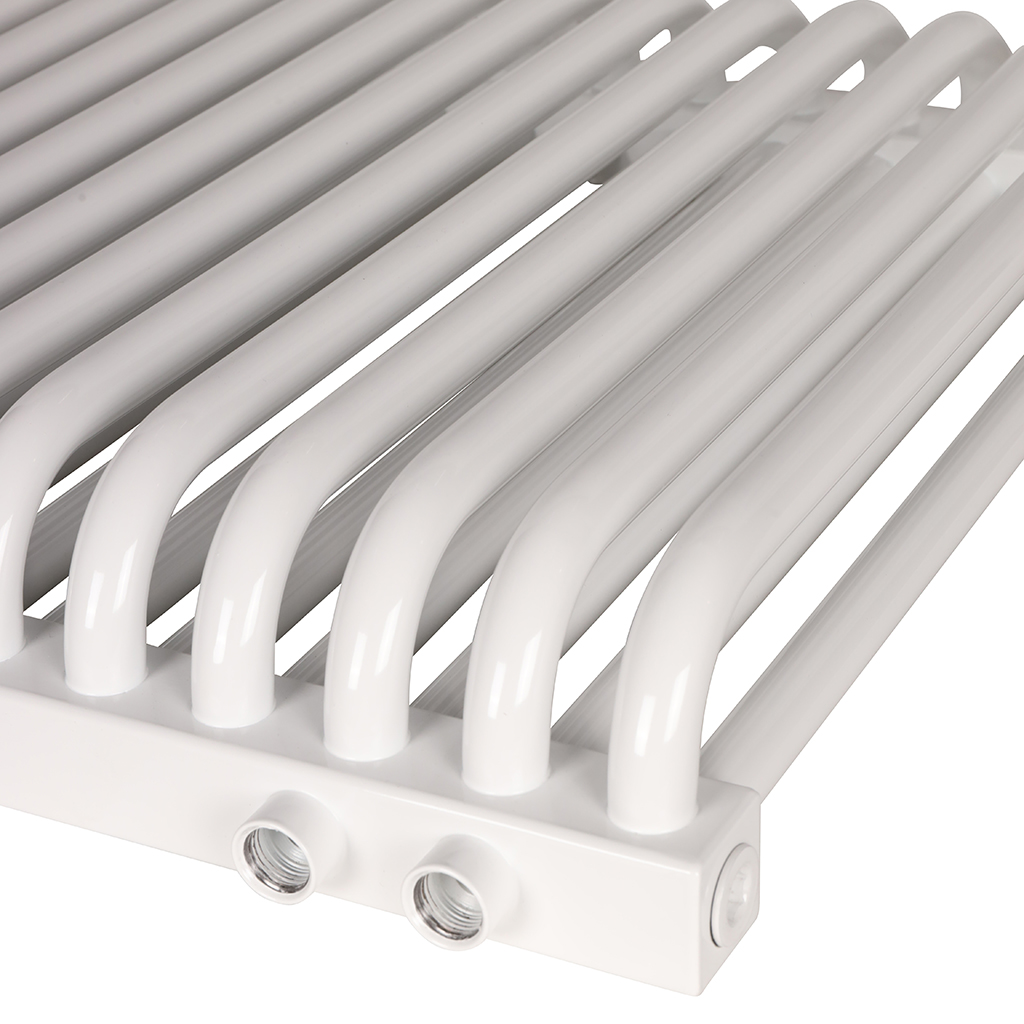 2-х трубчатый радиатор стальной ROMMER RST 2050/12 секций нижнее правое подключение RAL9016, RST-205012-020