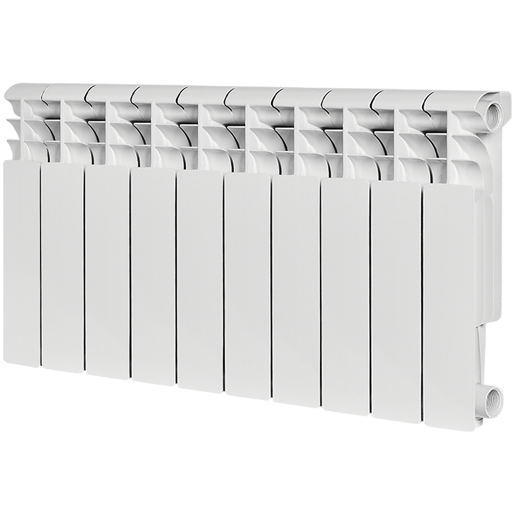 Радиатор алюминиевый ROMMER Profi 350 10 секций (AL350-80-80-080) боковое подключение (RAL9016), RAL-1210-035010