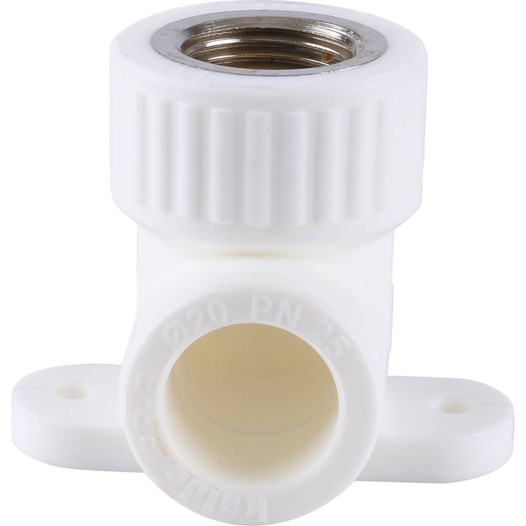 Угольник Kalde с креплением для полипропиленовых труб (внутр. резьба, 20х1/2 ), 3222-bat-200b01