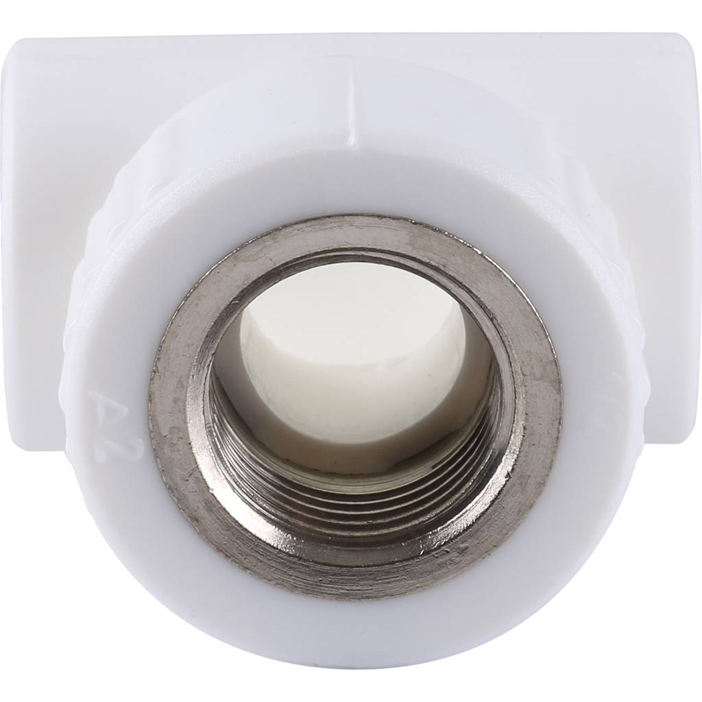 Тройник Kalde с внутренней резьбой 20х1/2 для полипропиленовых труб под сварку (цвет белый)