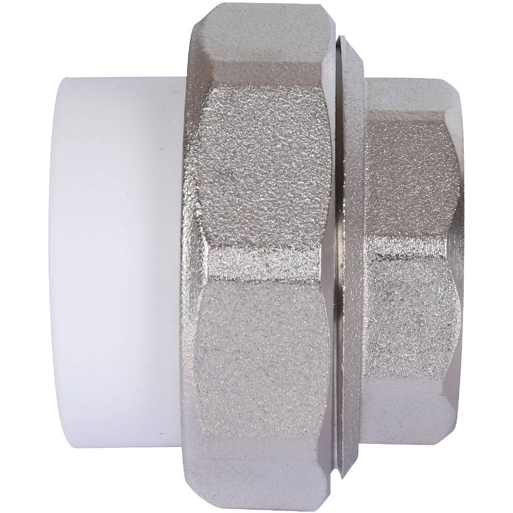 Муфта разъемная с внутренней резьбой Политэк 32х1 для полипропиленовых труб под сварку (цвет белый), 9801003201