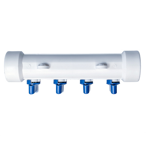 Коллектор с шаровым краном универсальный PPR 40х20/4, бел, RTP