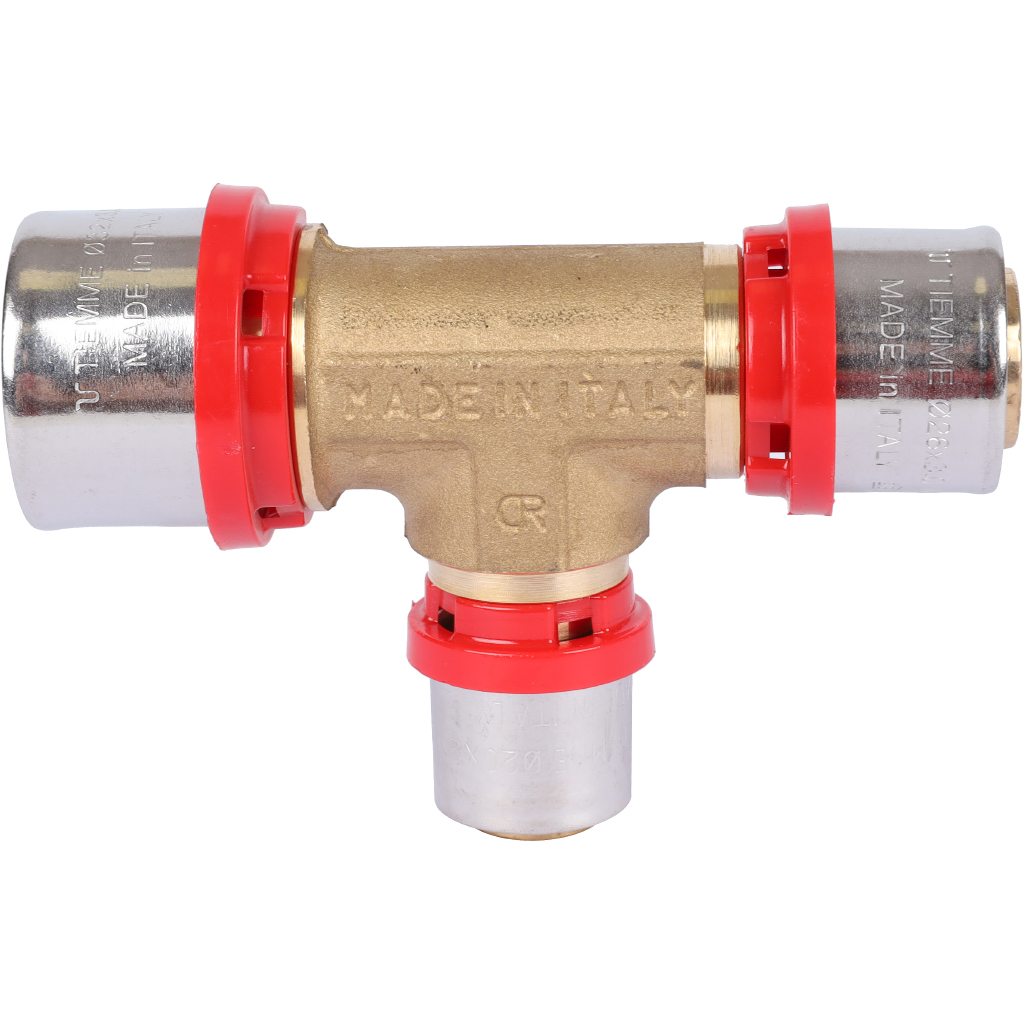 Тройник TIEMME редукционный 32x20x26 для металлопластиковых труб прессовой, 1650136