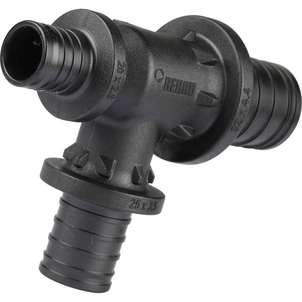 Тройник РЕХАУ RAUTITAN с уменьшенным боковым и торцевым проходом 32-25-20 PX