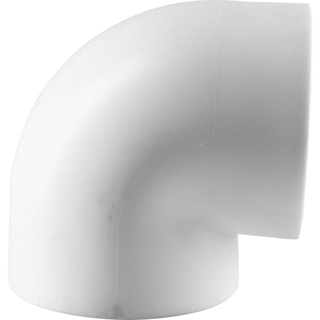 Угольник Политэк d=63 90* для полипропиленовых труб под сварку (цвет белый), 9000000363