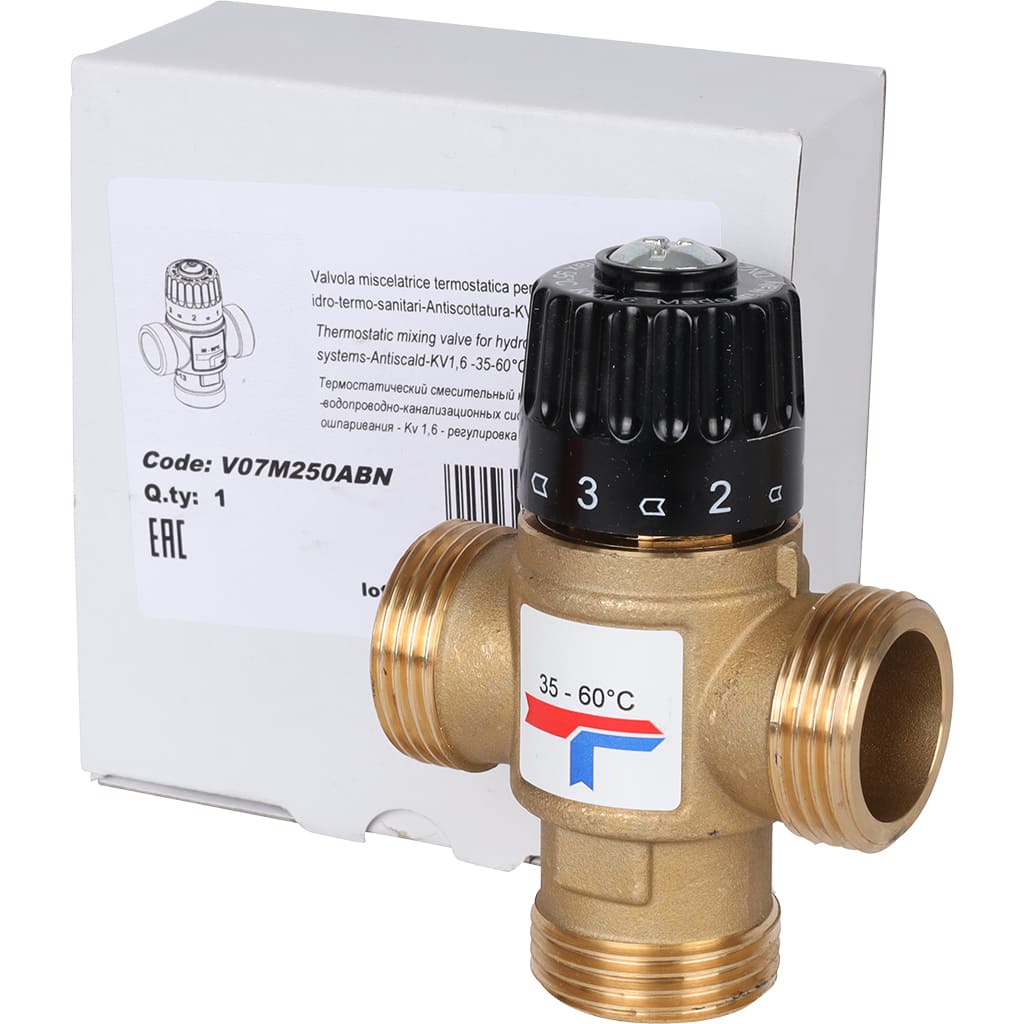 Термостатический смесительный клапан BARBERI 1 , 35-60C, V07M250ABN
