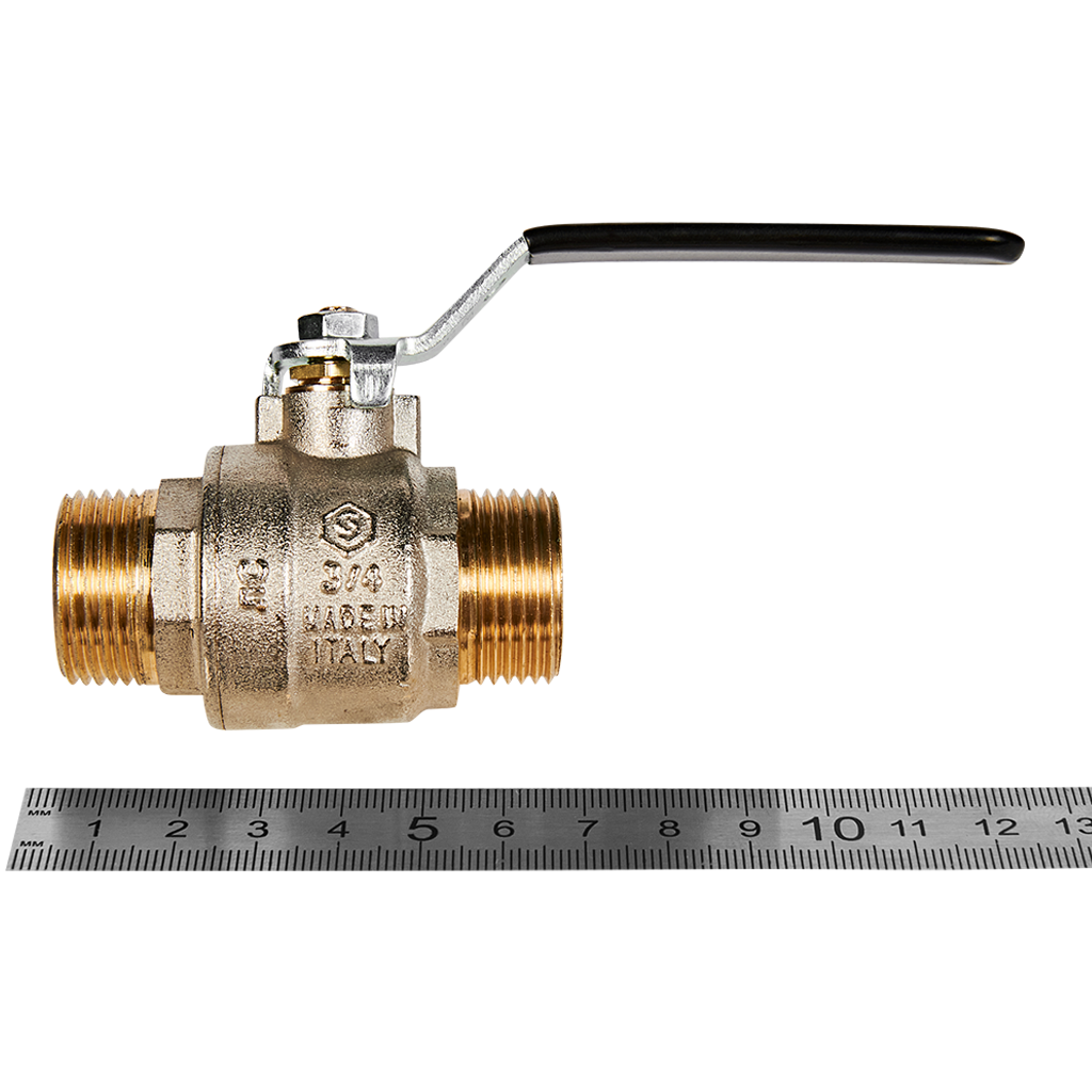 Кран шаровой полнопроходной STOUT НР/НР ручка рычаг 3/4
