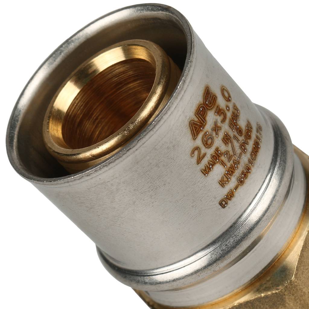 Переходник STOUT с внутренней резьбой 3/4 х26 для металлопластиковых труб прессовой, SFP-0002-003426