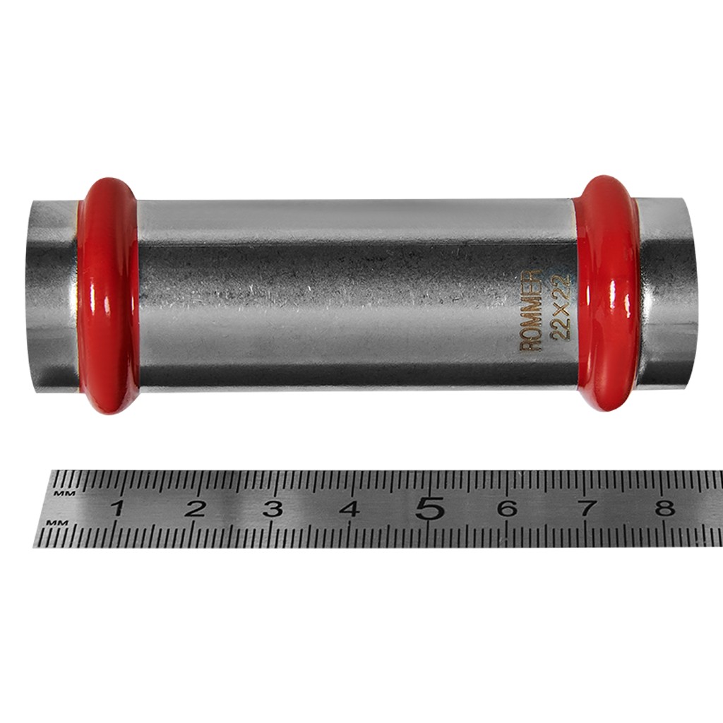 Муфта ROMMER надвижная ВПр, 22, из нержавеющей стали прессовой, RSS-1019-000022