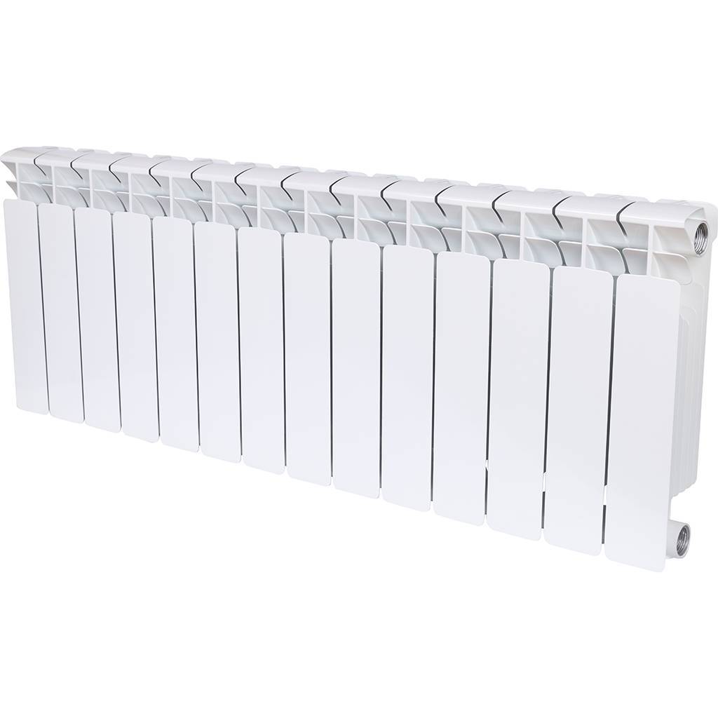 Радиатор биметаллический RIFAR BASE 350 14 секций боковое подключение (белый RAL 9016), 1RB35-14