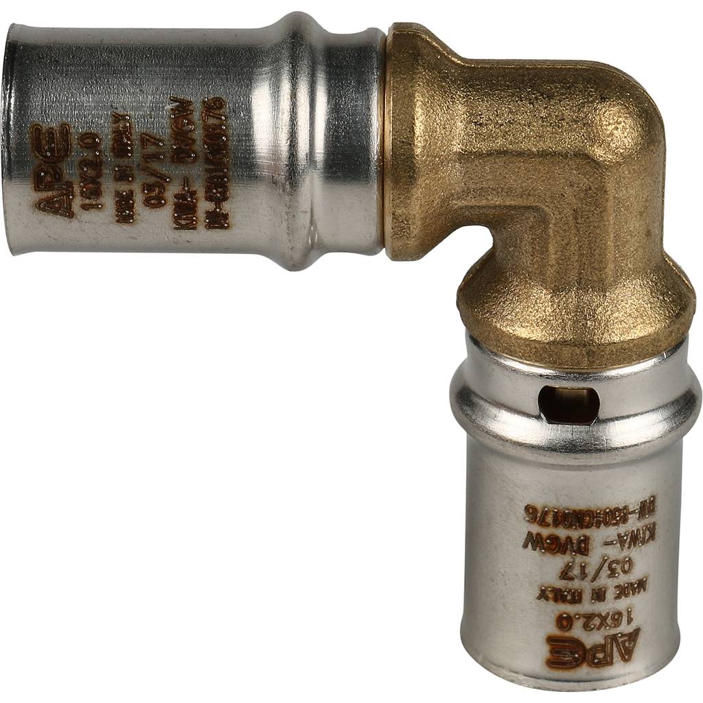 Угольник STOUT  90° 16х16 для металлопластиковых труб прессовой, SFP-0009-001616