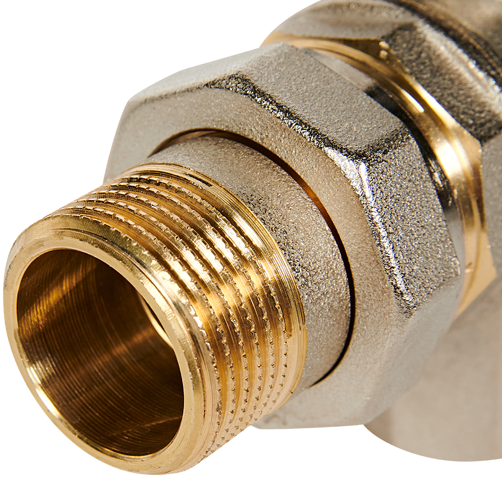 Кран шаровой BUGATTI Oregon угловой с полусгоном (ручка-бабочка) внут-наруж резьба 1