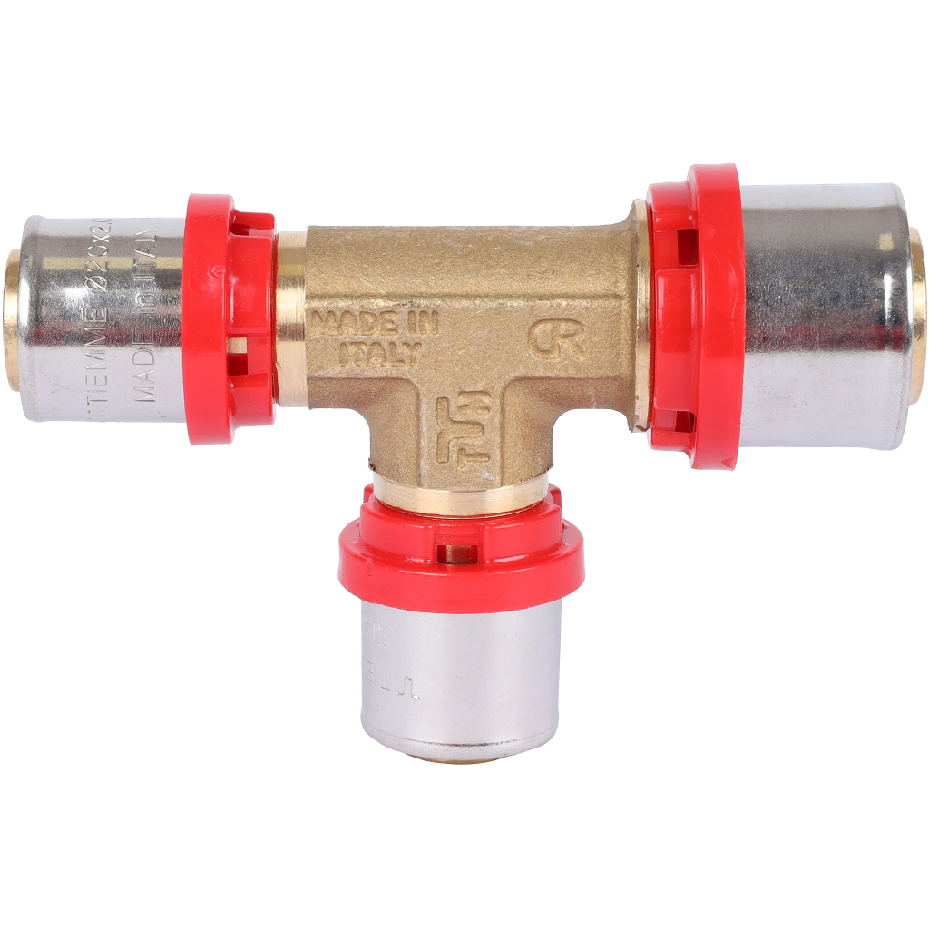 Тройник TIEMME редукционный 26x20x20 для металлопластиковых труб прессовой, 1650047